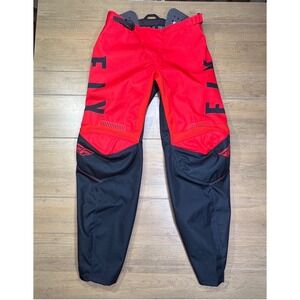 Fly Racing F-16 Motocross Pants Men's Red Black Size 34 with hip pads